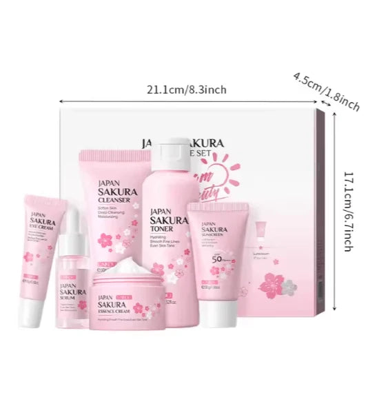 Japan Sakura Skincare Set – 6-Piece Radiant Glow Kit