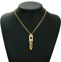 Zircon Cuban Pendant Set - Necklace & Earrings