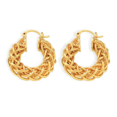 Twist Geometric Earrings - Gold Fashion OL Style