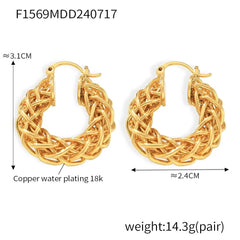 Twist Geometric Earrings - Gold Fashion OL Style