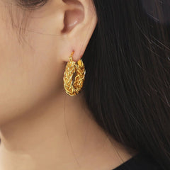 Twist Geometric Earrings - Gold Fashion OL Style