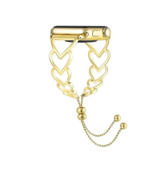 Heart Shaped Bracelet Watch Band - Elegant & Adjustable