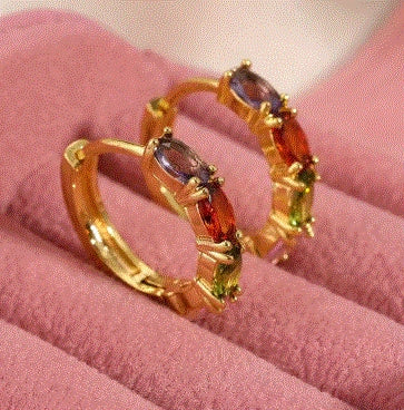 Multi Color Hoop Earrings - Vibrant & Trendy