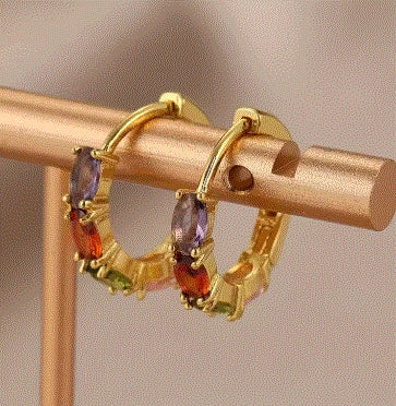 Multi Color Hoop Earrings - Vibrant & Trendy