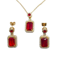 Royal Gemstone Necklace Set - Luxurious Elegance