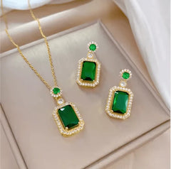 Royal Gemstone Necklace Set - Luxurious Elegance