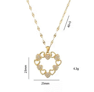 Heart Zircon Pendant Set - Elegant & Sparkling